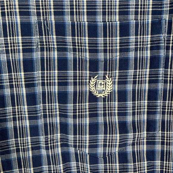 Chaps Shirt Men Extra Large Blue Easy Care Button-Front Business‎ Casual Preppy - Picture 3 of 9
